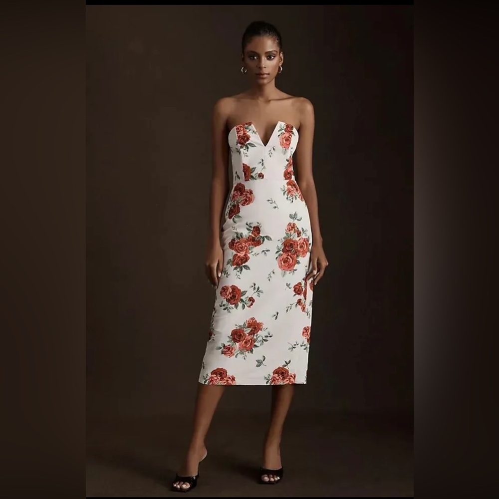 ANTHROPOLOGIE BHLDN SACHIN & BABI Nora Rose Strapless dress.
